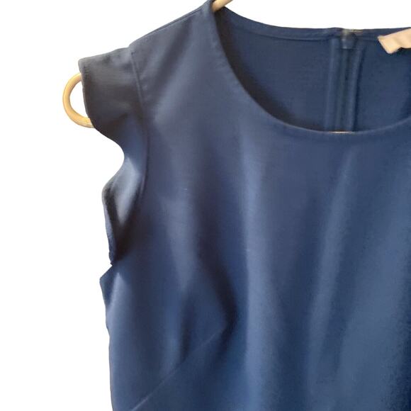 Ann Taylor Loft Petites Ladies 0P Blue Sleeveless Back Zip Dress - Picture 2 of 9